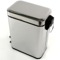 Rectangular Polished Chrome Waste Bin With Pedal